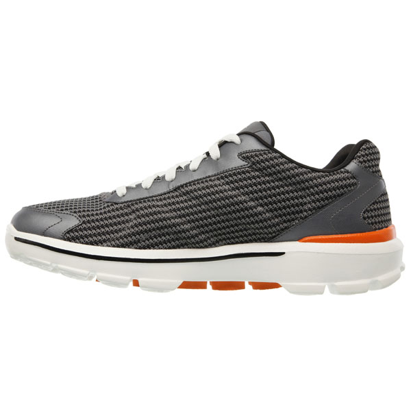 Skechers Men Extra Wide Fit (4E) Shoes - Fitknit Charcoal/Orange