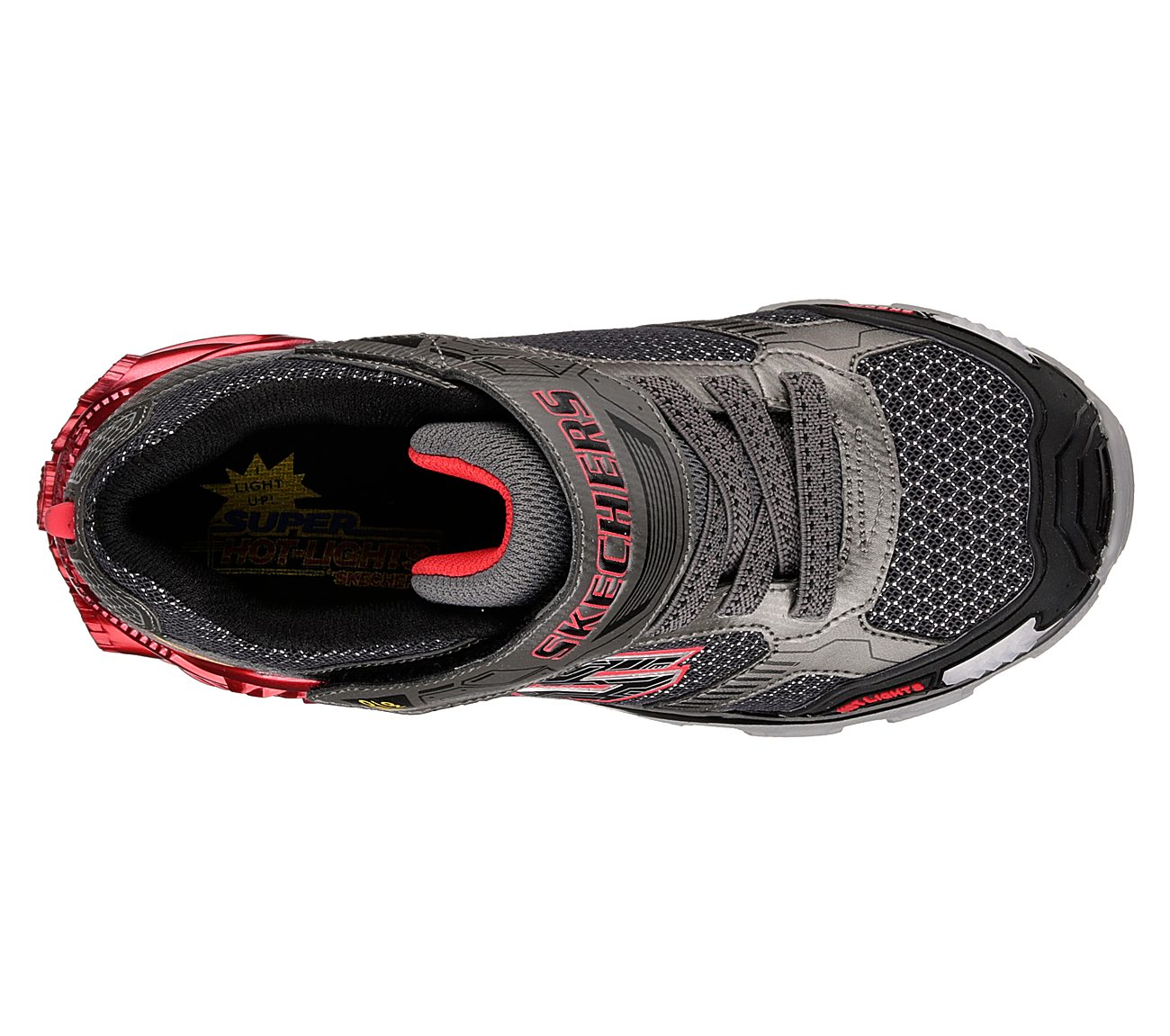 Skechers Boys Lights: Orbitors - Parsec Gunmetal/Red