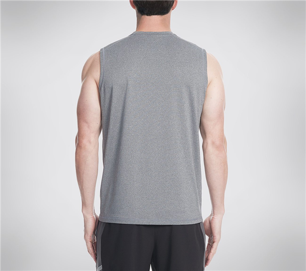Skechers Men Vista Sleeveless Tech Tee Shirt Gray