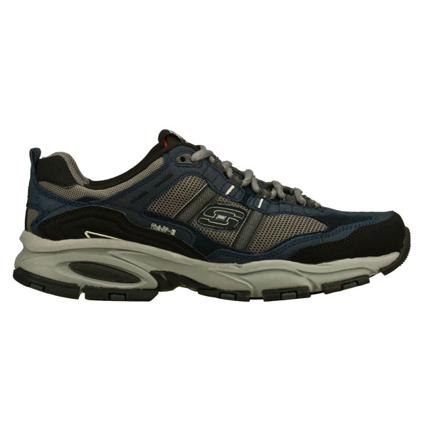 Skechers Men Extra Wide Fit (4E) Shoes - Trait Navy/Gray