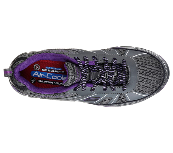 Skechers Women Work: Synergy - Algonac Alloy Toe Charcoal/Purple