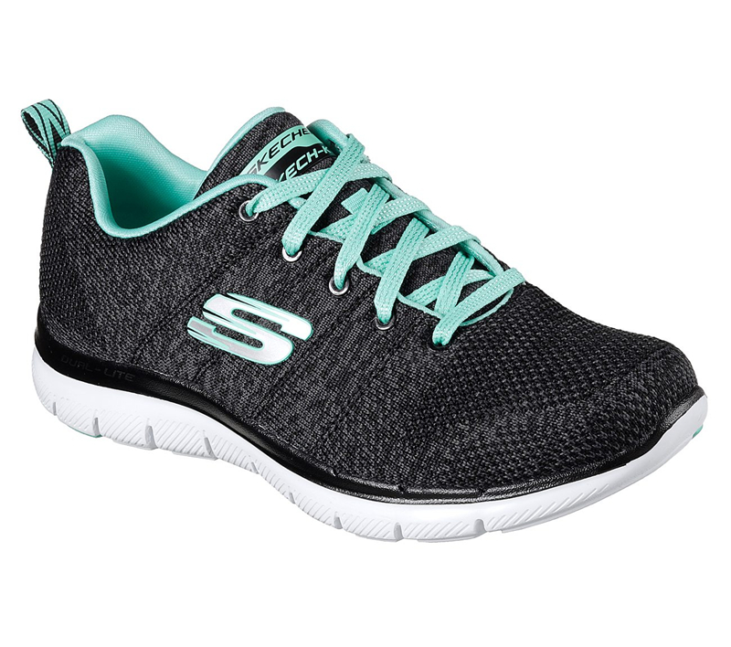 Skechers Women Flex Appeal 2.0 - High Energy Black/Aqua