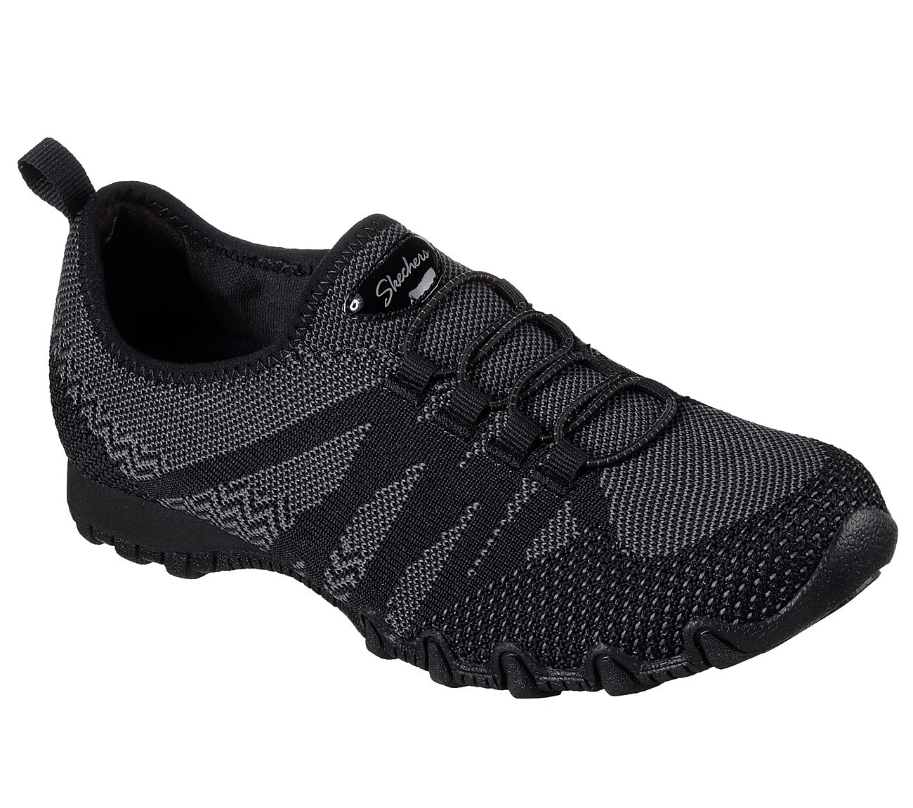 Skechers Women Relaxed Fit: Bikers - Get With Knit Black