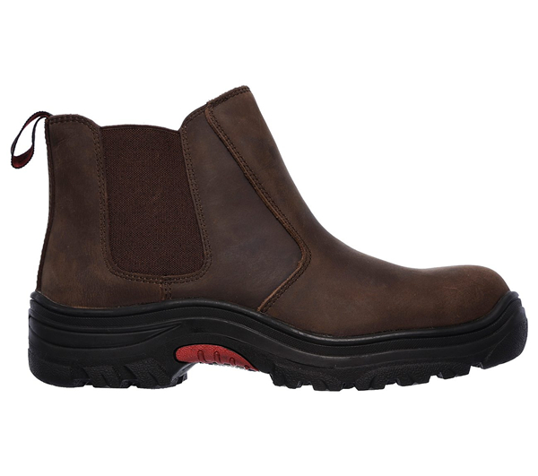 Skechers Men Work: Relaxed Fit Burgin - Glennert Comp Toe Dark Brown