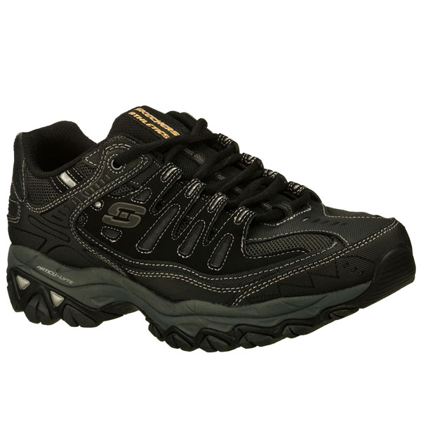 Skechers Men Wide Fit (2E) Shoes - Black/Charcoal