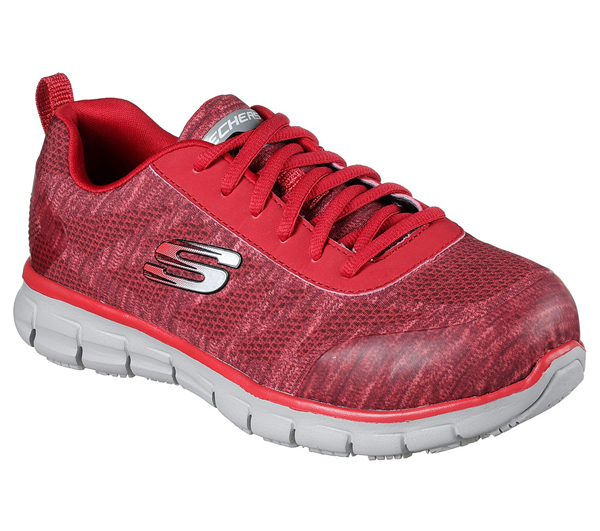 Skechers Women Work: Relaxed Fit Synergy - Arrey Alloy Toe Red/Gray
