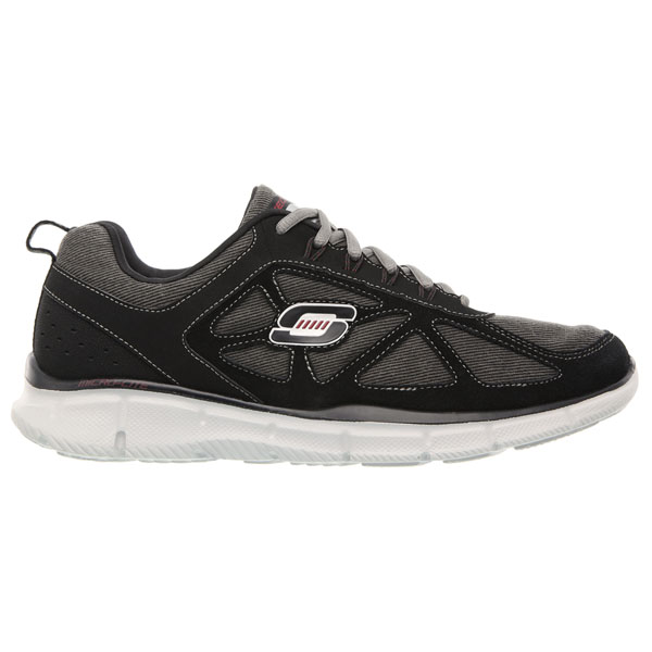 Skechers Men Wide Fit (2E) Shoes - Front and Center Black/Charcoal