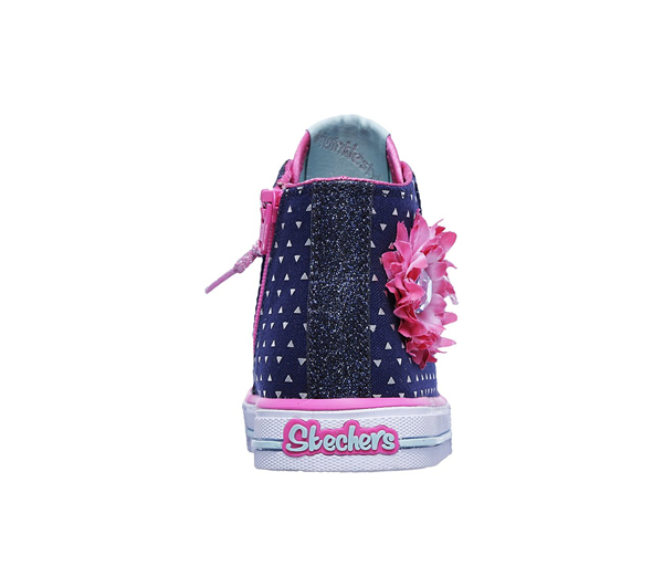 Skechers Girls Twinkle Toes: Shuffles - Bloom Boom Navy/Pink