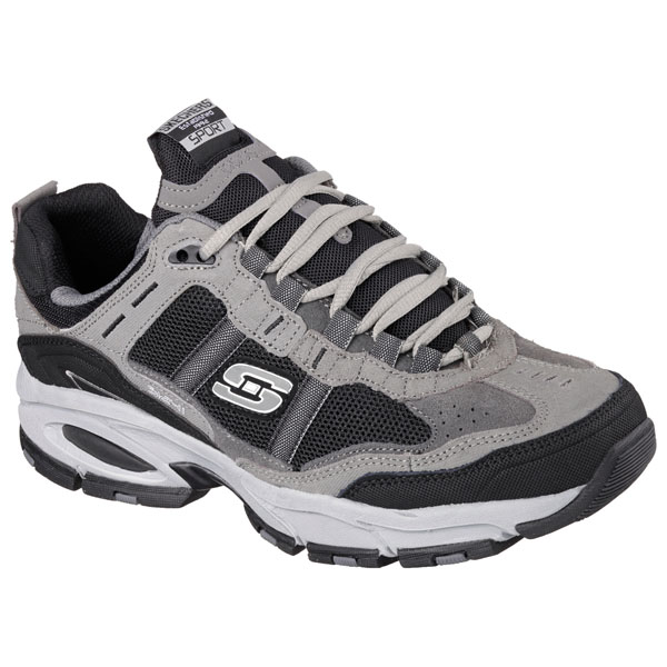 Skechers Men Extra Wide Fit (4E) Shoes - Trait Charcoal/Black