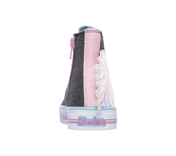 Skechers Girls Twinkle Toes: Shuffles - Prancing Pretty Black/Multi