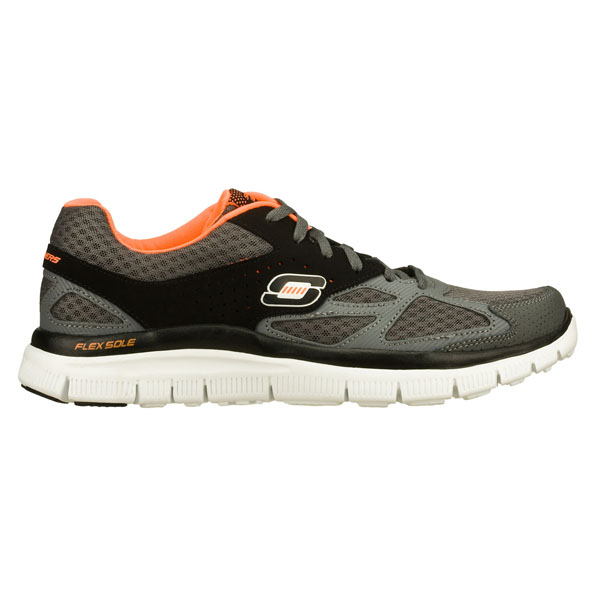 Skechers Men Wide Fit (2E) Shoes - Master Plan Charcoal/Black