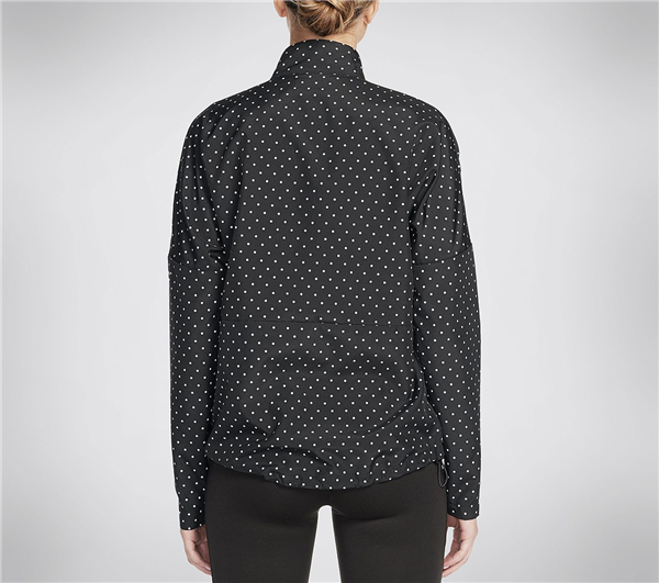 Skechers Women Nite Owl Activate Packable Windbreaker Jacket Black