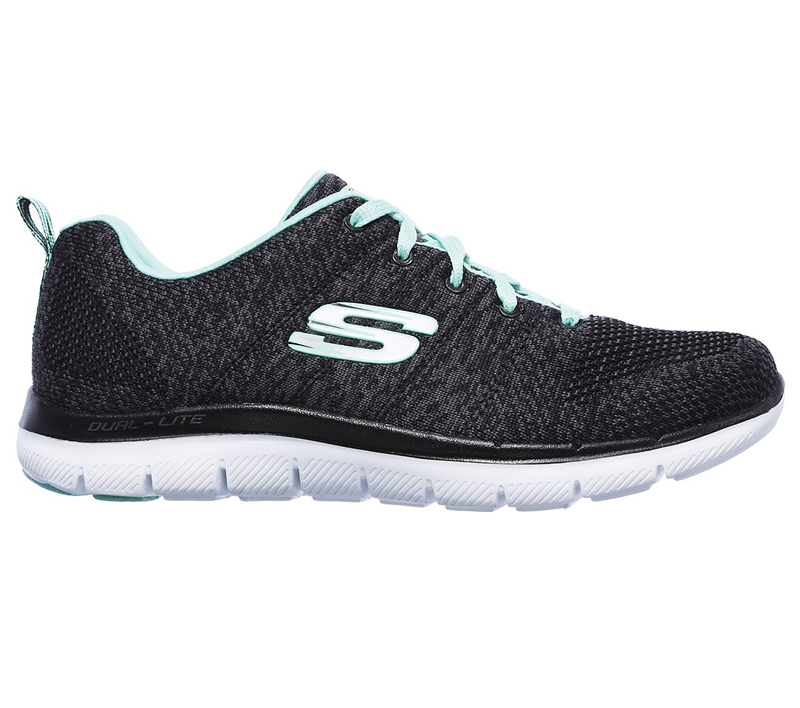 Skechers Women Flex Appeal 2.0 - High Energy Black/Aqua