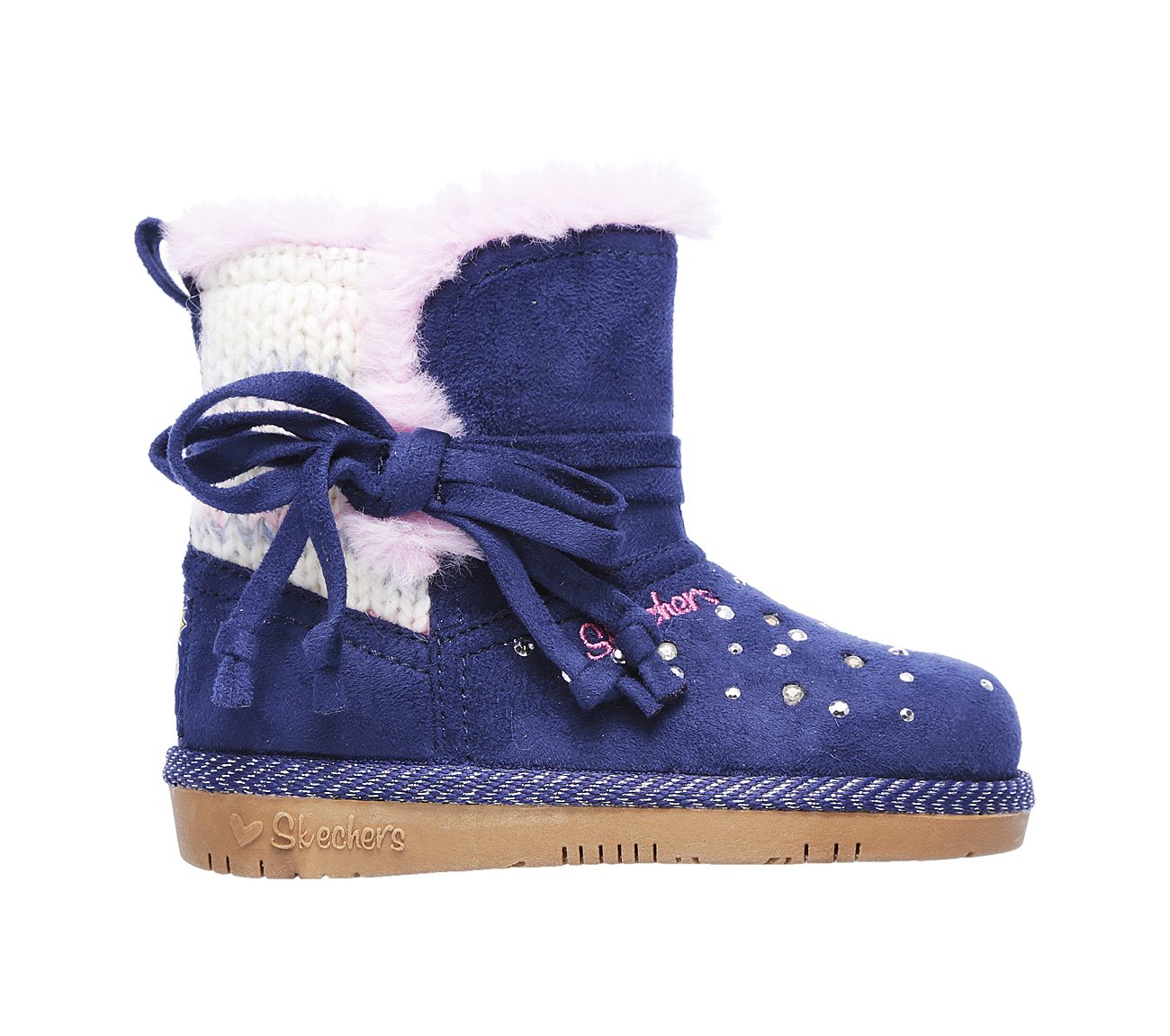 Skechers Girls Twinkle Toes: Glamslam - Cozy Daze Navy/Pink