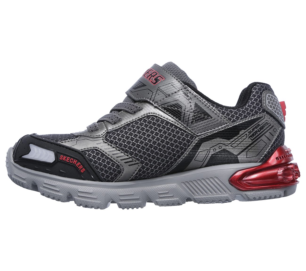 Skechers Boys Lights: Orbitors - Parsec Gunmetal/Red