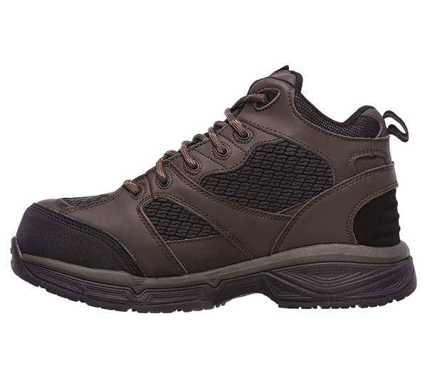 Skechers Men Work: Relaxed Fit Conroe - Centerton Comp Toe Brown
