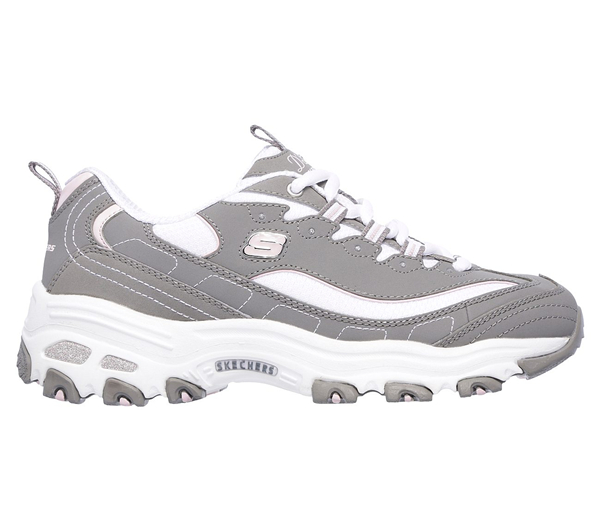 Skechers Women D'Lites - Biggest Fan Gray/White