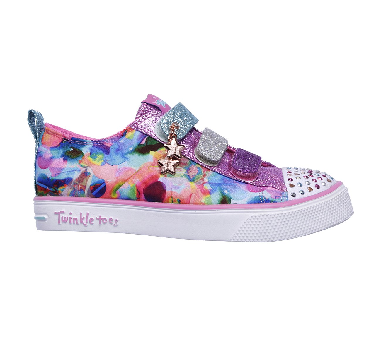 Skechers Girls Twinkle Toes: Shuffles - Triple Ups Multi