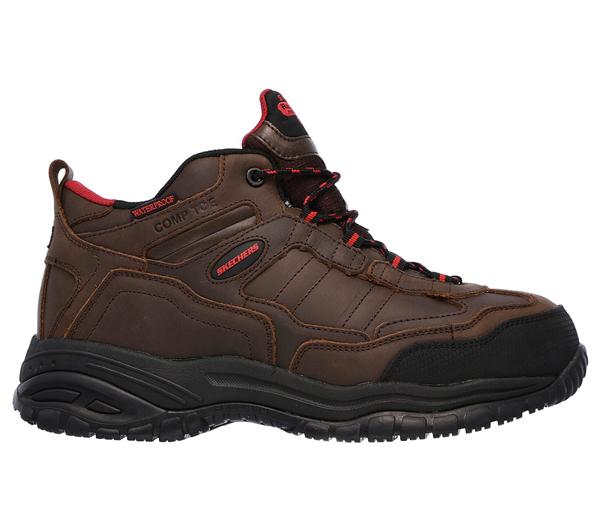 Skechers Men Work: Relaxed Fit Soft Stride - Gilbe Comp Toe Dark Brown