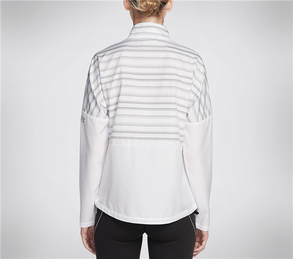 Skechers Women Nite Owl Activate Packable Windbreaker Jacket White/Black