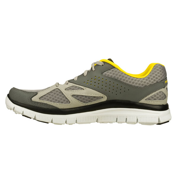 Skechers Men Wide Fit (2E) Shoes - Master Plan Gray/Yellow