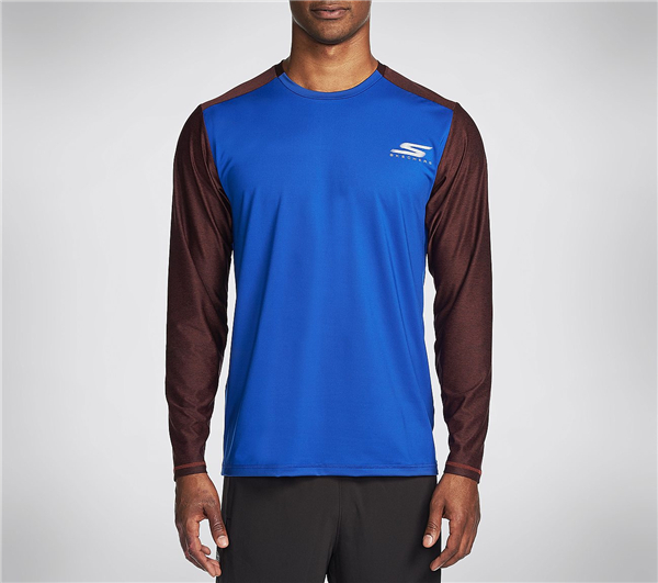 Skechers Men Magnetic Long Sleeve Tee Shirt Blue