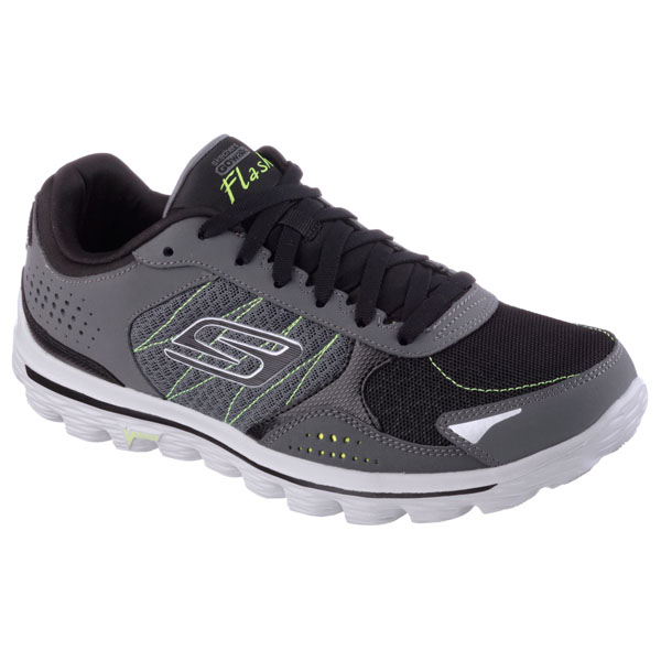 Skechers Men Extra Wide Fit (4E) Shoes - Flash Charcoal/Lime