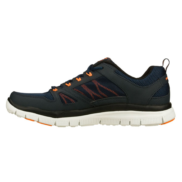 Skechers Men Wide Fit (2E) Shoes - Navy/Orange