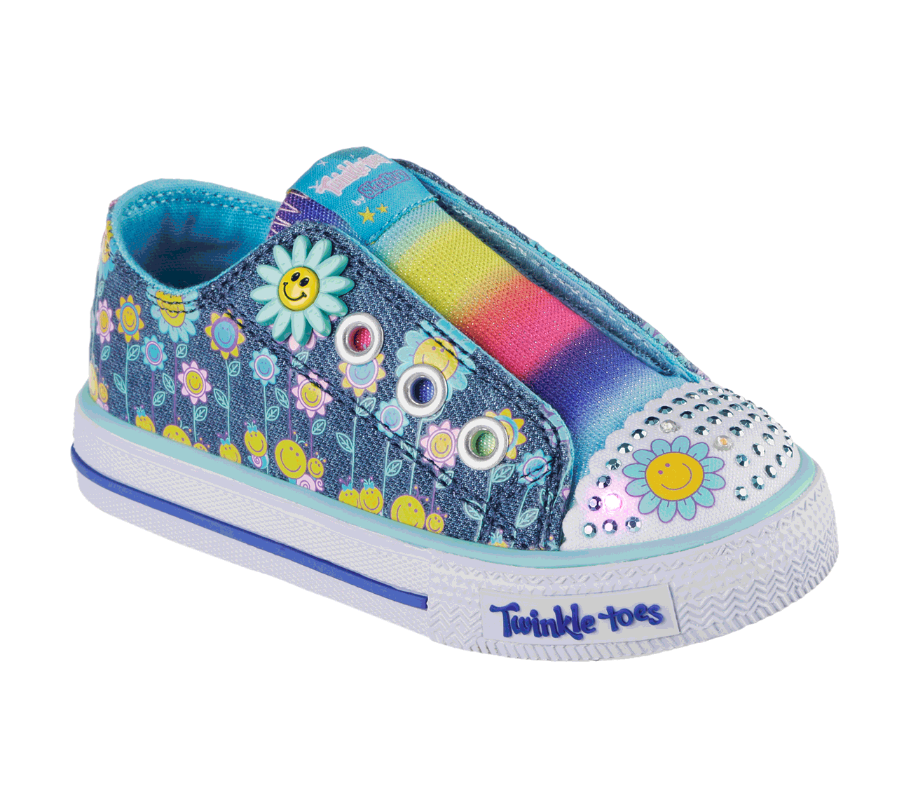 Skechers Girls Twinkle Toes: Shuffles - Dancing Daisy Denim/Multi