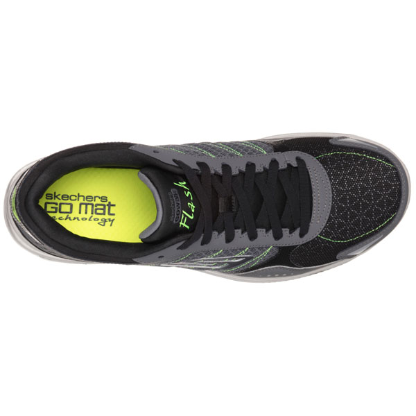 Skechers Men Extra Wide Fit (4E) Shoes - Flash Charcoal/Lime