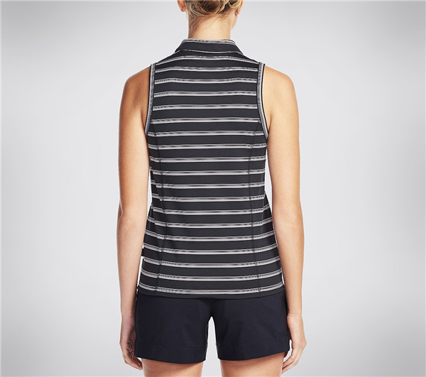 Skechers Women GO Golf Topped Shot Sleeveless Polo Shirt Black
