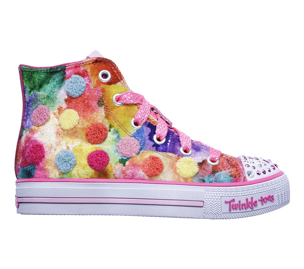 Skechers Girls Twinkle Toes: Shuffles - Pom Pom Pizazz Pink/Multi