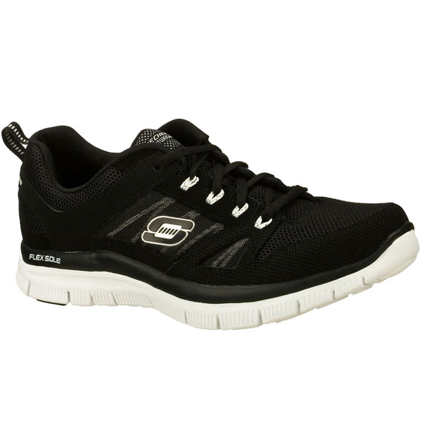 Skechers Men Wide Fit (2E) Shoes - Black/White