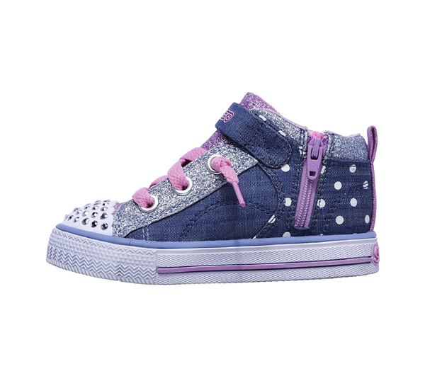 Skechers Girls Twinkle Toes: Shuffles - Digity Dots Denim/Multi