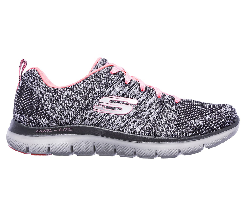 Skechers Women Flex Appeal 2.0 - High Energy Charcoal/Coral