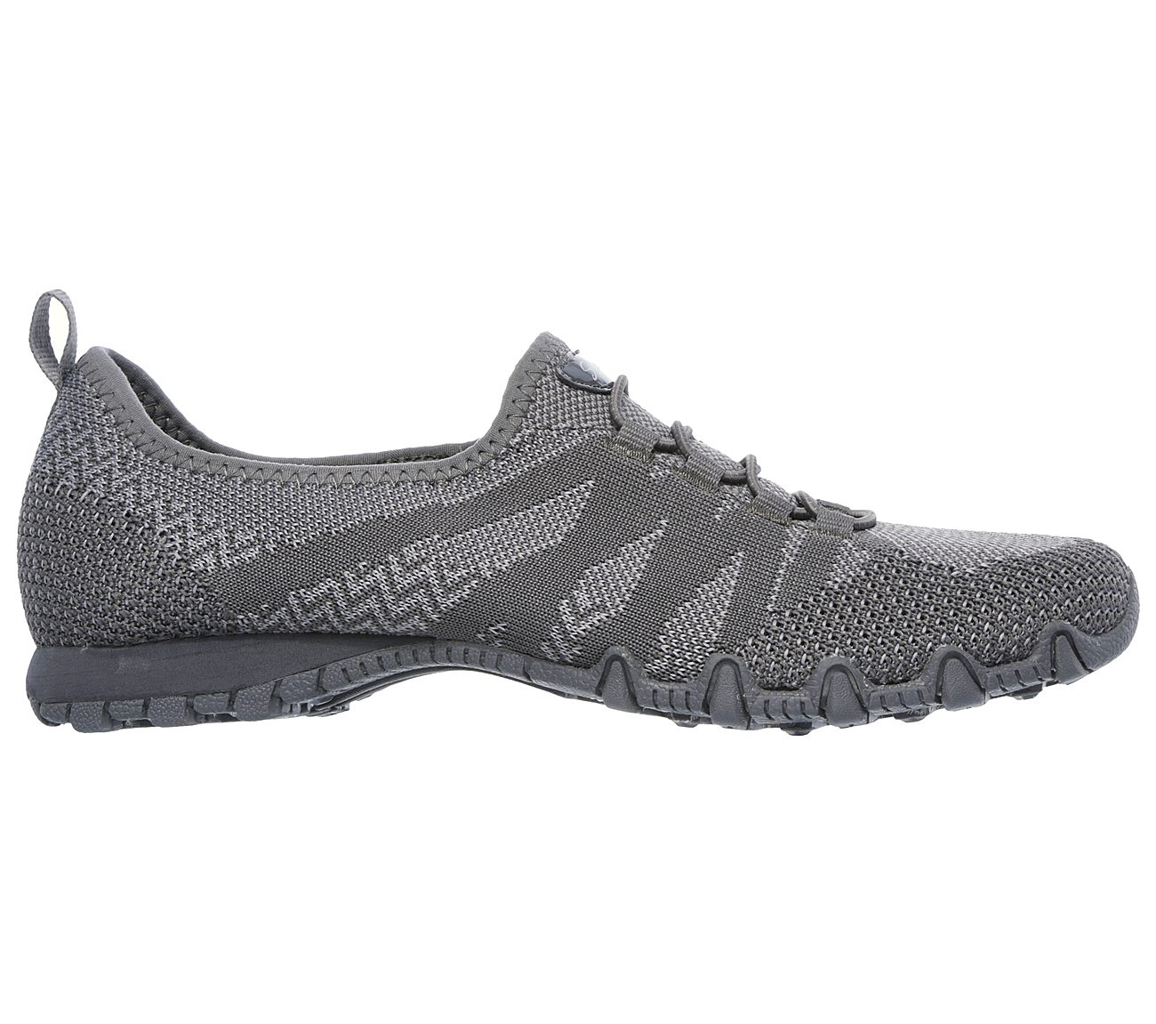 Skechers Women Relaxed Fit: Bikers - Get With Knit Charcoal