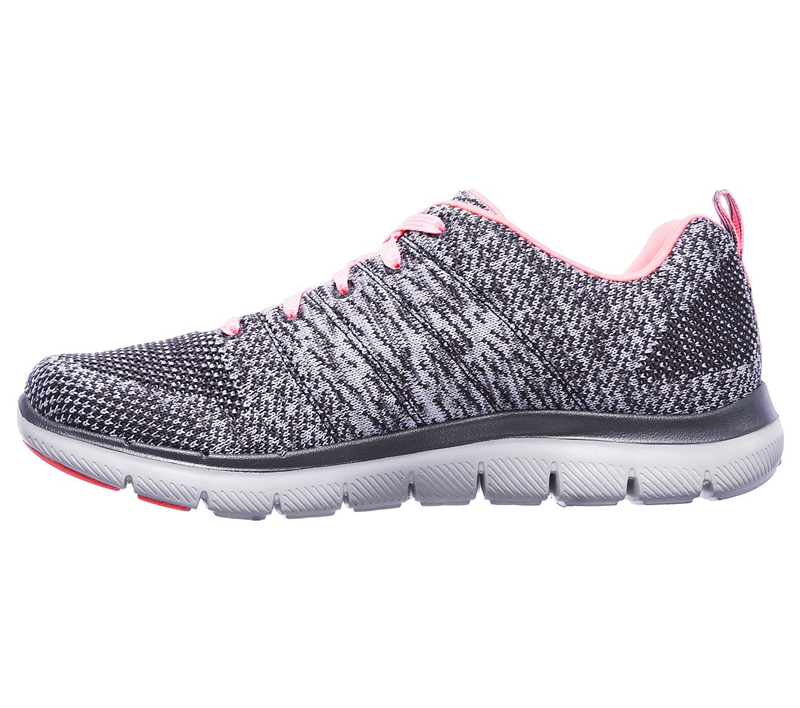 Skechers Women Flex Appeal 2.0 - High Energy Charcoal/Coral