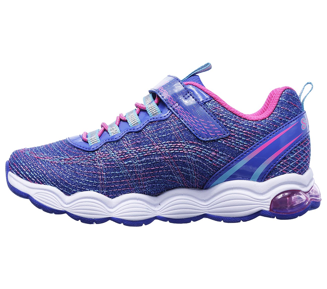 Skechers Girls S Lights: Glimmer Lites Blue/Neon Pink