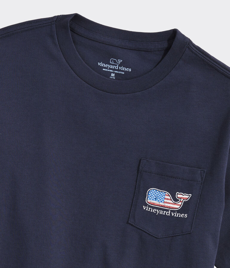 Boys' Flag Whale Short Sleeve Pocket Tee