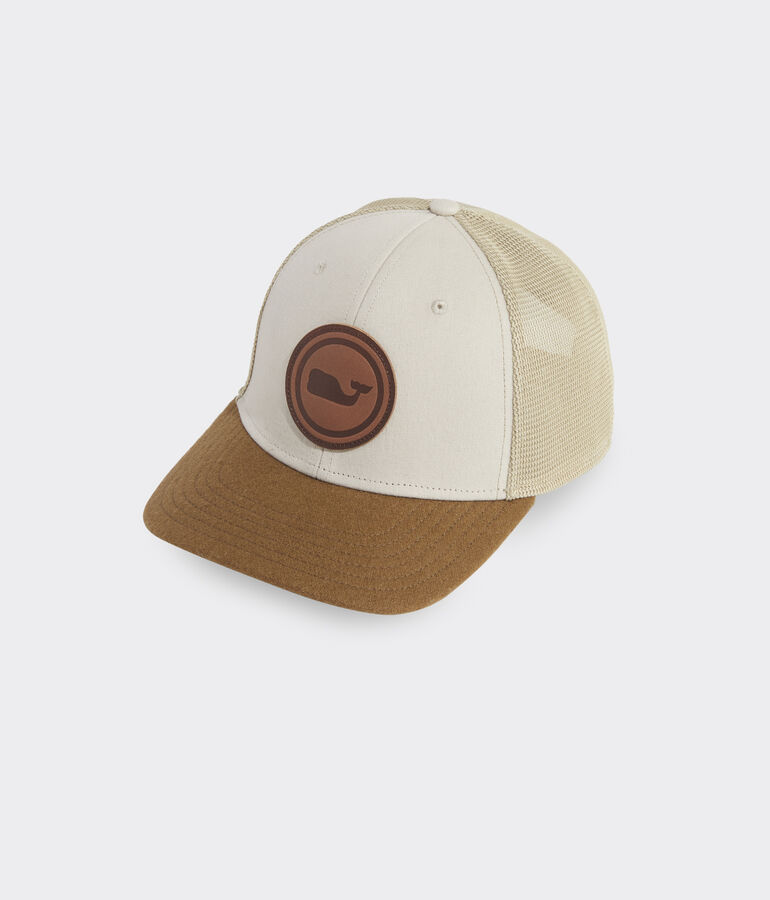 Leather Whale Dot Patch Trucker