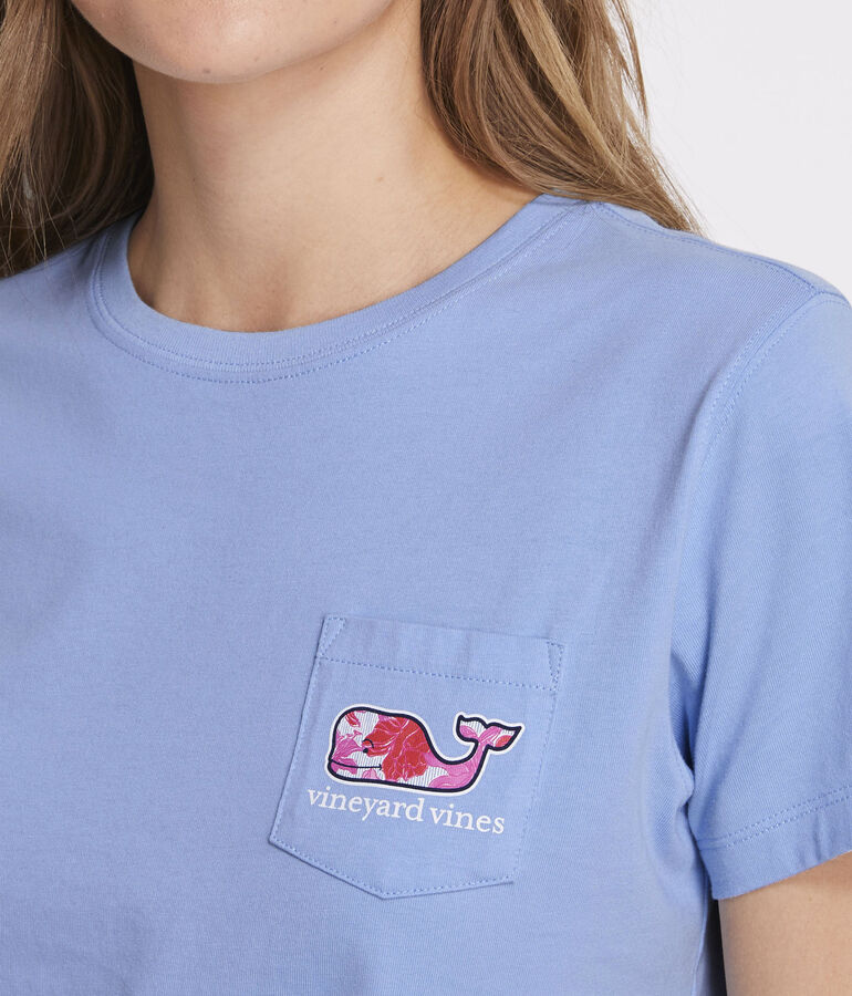 Kentucky Derby Women's Roses Whale Short-Sleeve Pocket Tee