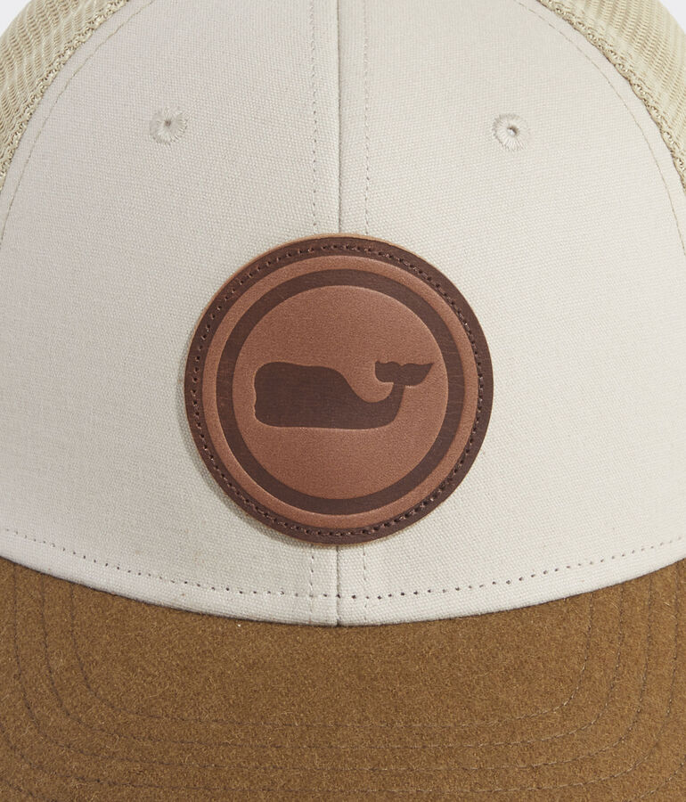 Leather Whale Dot Patch Trucker