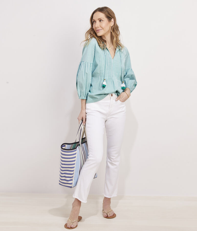 Striped Pintuck Top