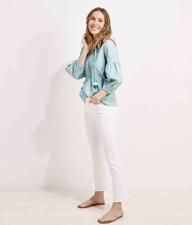 Striped Pintuck Top