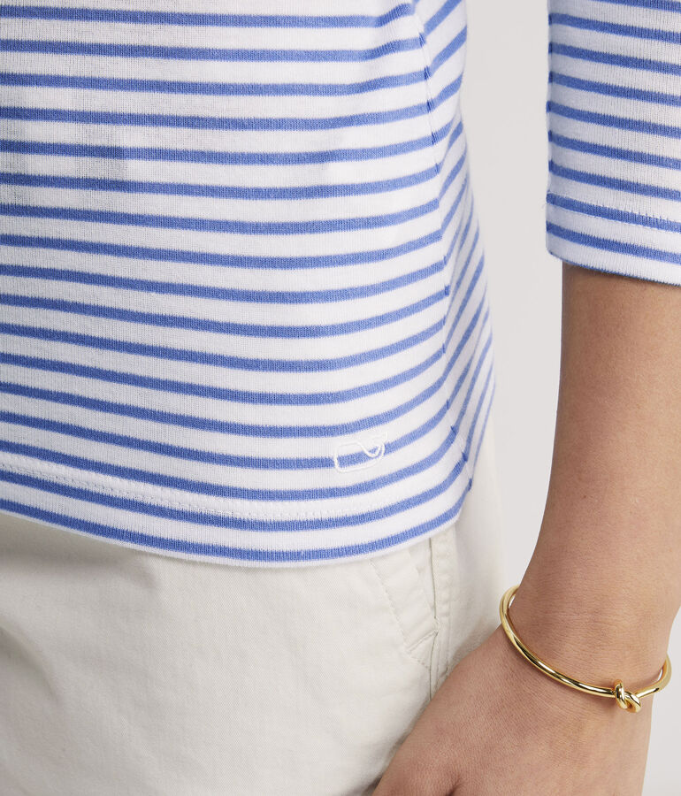 Striped Boatneck Simple Tee