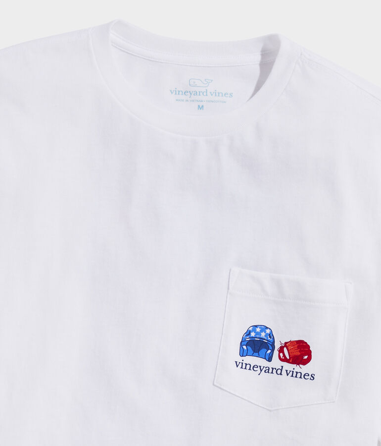 Baseball Dugout Flag Short-Sleeve Pocket Tee