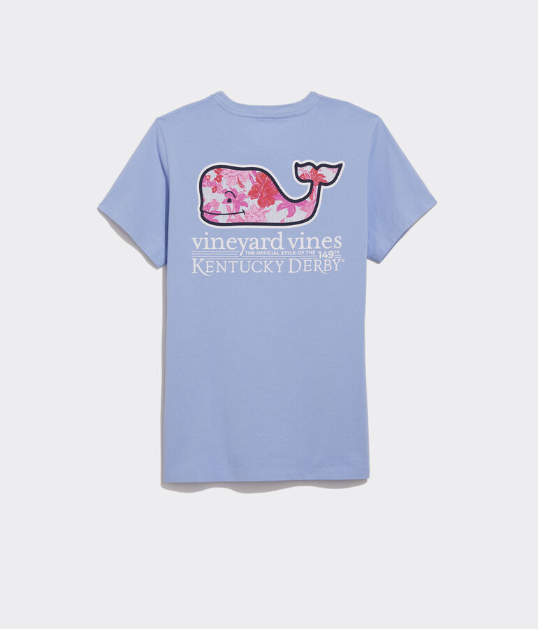 Kentucky Derby Women's Roses Whale Short-Sleeve Pocket Tee