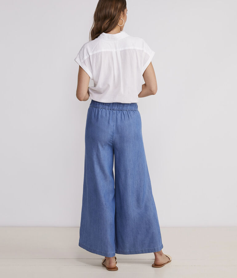 Wide Leg Chambray Pants
