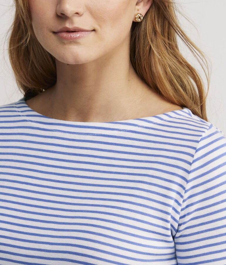 Striped Boatneck Simple Tee