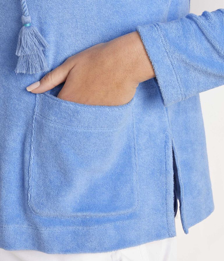 Terry Towel Hoodie with Tassles